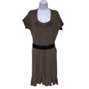 BCBHMaxAzaria Brown Belted Cashmere Wool Dress Women's Size Small